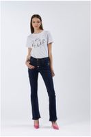 vaqueros denim flare con botones indaco 26