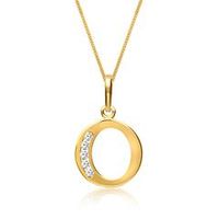 8k cadena de oro letra o con circonita