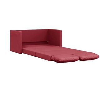 Vidaxl sofá cama suelo 2 en 1 cuero sintético rojo tinto 112x174x55 cm