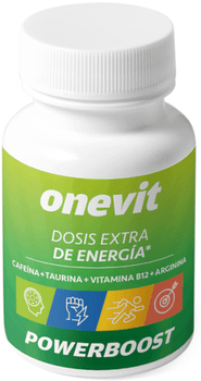 Onevit Powerboost Energía con Cafeína, Taurina, Arginina y Vit. B12 45 Cápsulas