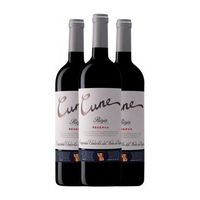 norte de espana - cvne vino tinto cune rioja reserva 75 cl 135 vol pack de 3 unidades