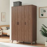 armario norg 3 puertas 1 barra 4 compartimentos 191x120x52 cm efecto nogal encasa