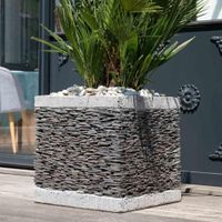 maceta tiesto jardinera cubo pizarra 50 cm