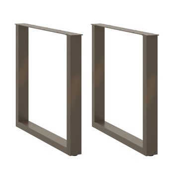 Patas Para Mesa De Comedor En Forma De U (2 Unidades, Acero Natural, 90 X 72-73 Cm) Vidaxl