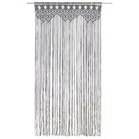 cortina de macrame algodon gris antracita 140x240 cm