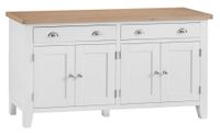 eden 4 door 2 drawer oak and white sideboard