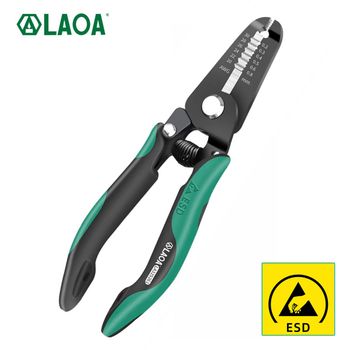 LAOA-Alicates pelacables eléctricos antiestáticos, herramienta de prensado, alicates de corte para pelar cables, hechos en Taiwán