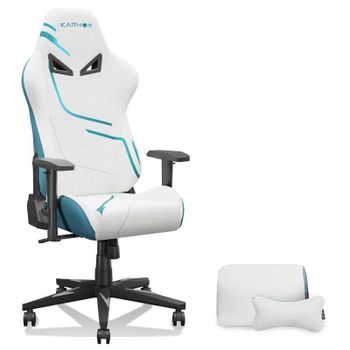 Silla Gaming Ergonómica Rolipo Kornox Tela Transpirable Blanco/Azul