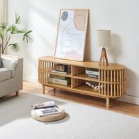 mueble tv jarvenpaa  4 compartimentos bambu 140x40x50cm natural encasa