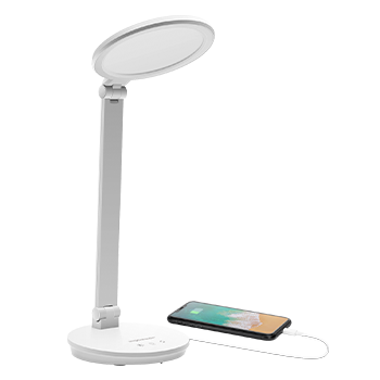 Aigostar Lámpara de Escritorio LED, Flexo LED Regulable con Puerto USB, Control Táctil, Protección Ocular 2700k a 6500K, Sin Parpadeos, 8W Lampara Escritorio para Lectura, Oficina, Estudio, Blanco