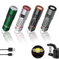 mini linterna led portatil de 1000lm linterna recargable por usb con collar llavero linternas linterna de bolsillo para acampar y pescar