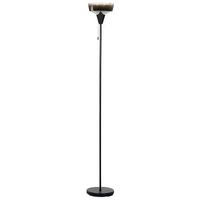 lampara de pie de metal negro plateado 175 cm pantalla vidrio interruptor talparo