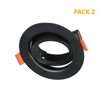 Aro empotrable oniro abs redondo alt.3,5 x d.9 cm en abs negro