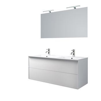Composición Baño De Baño Doble Lavabo 5 Piezas Igea Blanco Mate En Mdf