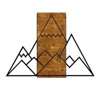 decoracion pared de madera montana nogal negro 78x58 cm