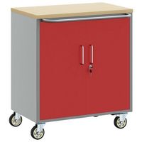 carro de trabajo rodante con rueda rojo y gris 75 x 45 x 85 cm vidaxl