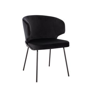 Silla De Comedor De Terciopelo Amara - Lote De 1 Negro