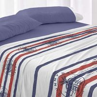 juego de sabanas 50 algodon diseno surf azul marino 150 x 190200 cm - azul marino - burrito blanco