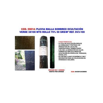 Pluvia Malla Sombreo Pluvia 75% Verde 50g/m2 3,00x100 M Sin Plegado