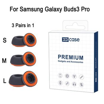 XDcase Puntas de Silicona para Auriculares Samsung Galaxy Buds3 Pro, Cubierta de Repuesto para Auriculares, 3 Pares en 1 (Tallas S/M/L)