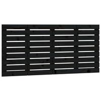 cabecero de cama de pared madera maciza pino negro 146x3x63 cm vidaxl