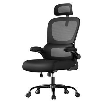 Silla De Oficina Ergonómica Malla Doble Capa Soporte Lumbar Adaptable - Negro