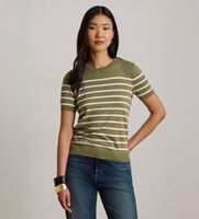 lauren ralph lauren para mujer 200p13973001 jersey de manga corta con rayas verde m casual algodon