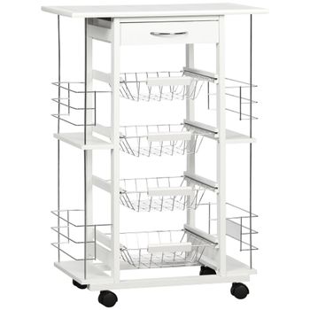 Carro de cocina 57x37x83 cm blanco