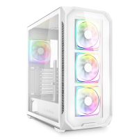caja pc sharkoon ak5g rgb blanco atx cristal templado 4 ventiladores pwm rgb usb-c