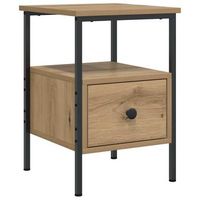 mesita de noche  mesilla de noche  cabinete de noche madera de ingenieria roble artisan 34x36x50 cm cfw16640
