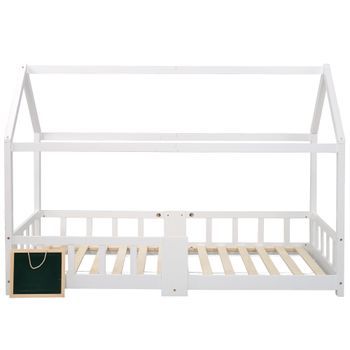 Cama Cabina 90x200cm De Madera Maciza Con Pizarra Blanco