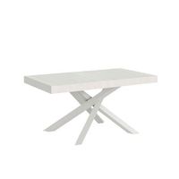 mesa extensible volantis premium 160420x90 cm fresno blanco patas blancas