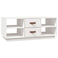 mesa de centro de salon con compartimentos y cajones diseno moderno 100 x 50 x 41 cm madera maciza de pino blanco dec037789