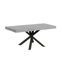 mesa extensible 90x90194 cm clerk premium tapa de cemento - patas antracita