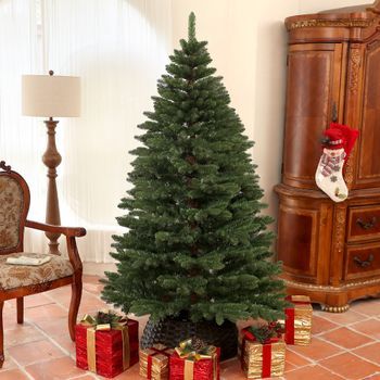 Árbol De Navidad Artificial De Pvc Acero Homcom Ø120x180 Cm-verde