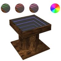 mesa de centro y led madera ingenieria roble ahumado 50x50x45cm vidaxl