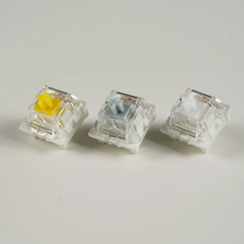 Interruptor silencioso Outemu gris, blanco, amarillo, 3 pines, lineal, táctil, mecánico, silencioso, RGB, compatible con funda, intercambio en caliente, lubricado de fábrica