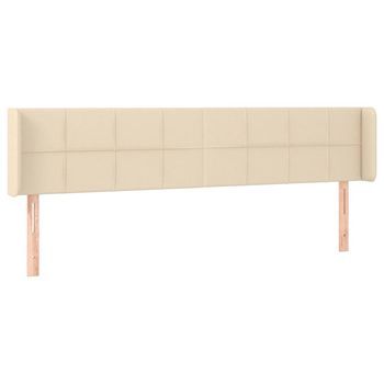 Cabecero | Panel De Cabecero | Decoración De Pared De Tela Color Crema 203x16x78/88 Cm