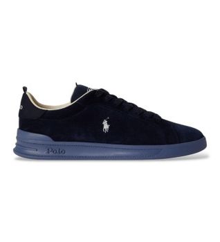 Polo Ralph Lauren para hombre. 809P13080001 Zapatillas Heritage Court II de ante marino (41), Piel, Plano, Cordones, Casual