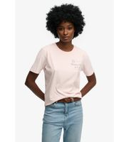 superdry para mujer w1011853c camiseta luxe rosa s casual algodon manga corta