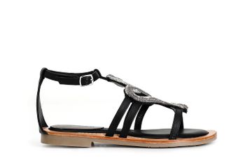 sandalias de napa con adorno de pedrería black 37