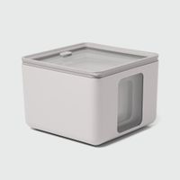 set 3 recipientes cuadrados para alimentos en polipropileno gris