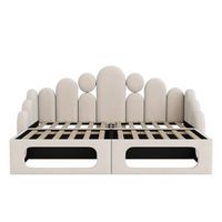 sofa cama 180x200 cm - 2 en 1 multifuncional con cama para mascotas tapizado en terciopelo con somier y respaldo - beige