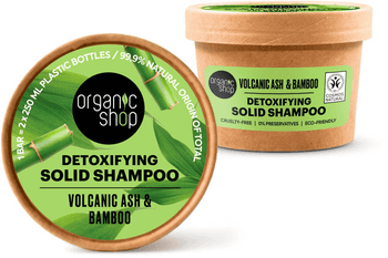 Organic Shop Champú Sólido Detoxificante Cenizas Volcánicas Y Bambú  60 gr