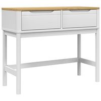 mesa consola  mesa de entrada  mesa auxiliar floro madera maciza de pino blanco 895x365x73 cm