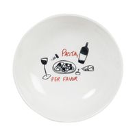 plato hondo de ceramica blanca negro y rojo d 20 cm