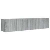 set de 2 uds muebles tv  mueble de salon  armario tv madera contrachapada gris sonoma