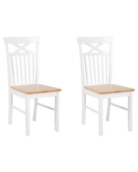 Conjunto de 2 sillas de comedor  madera blanco