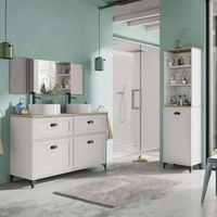conjunto de muebles de bano toscana en blanco soft y roble cambrian mueblelavamanoscolumna