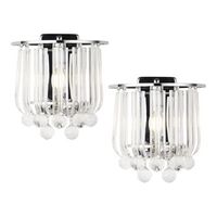 set de 2 apliques pared alnwick 1xe14 metal-plastico 24x22x15cm - cromado luxpro